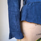70s Gassy Jack Blue Suede Belted Jacket / XS-S
