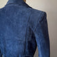 70s Gassy Jack Blue Suede Belted Jacket / XS-S