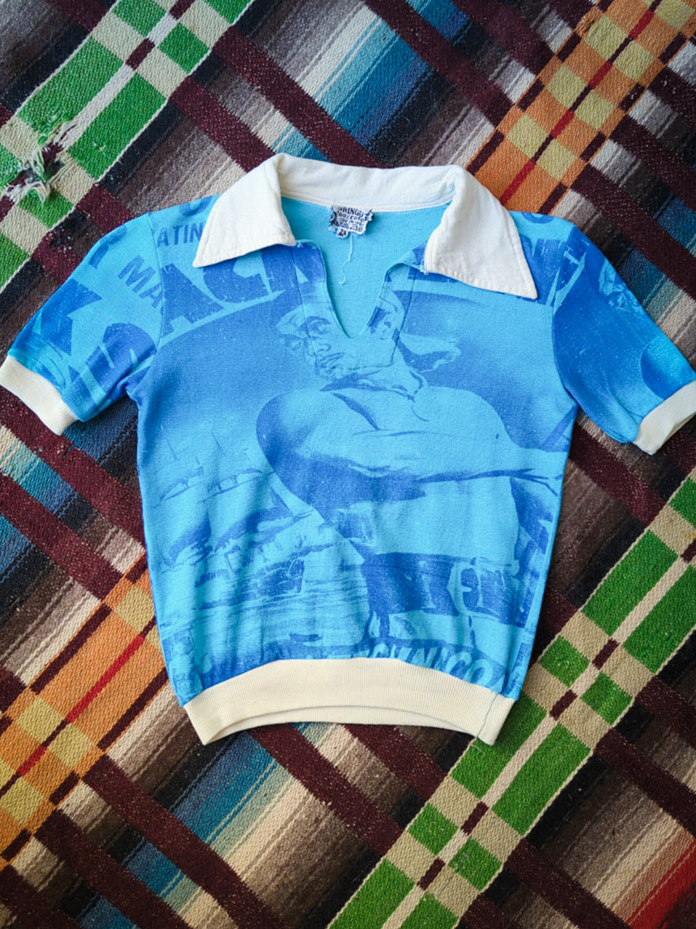70s Movie Poster Print Cotton Crop Top / XS-S