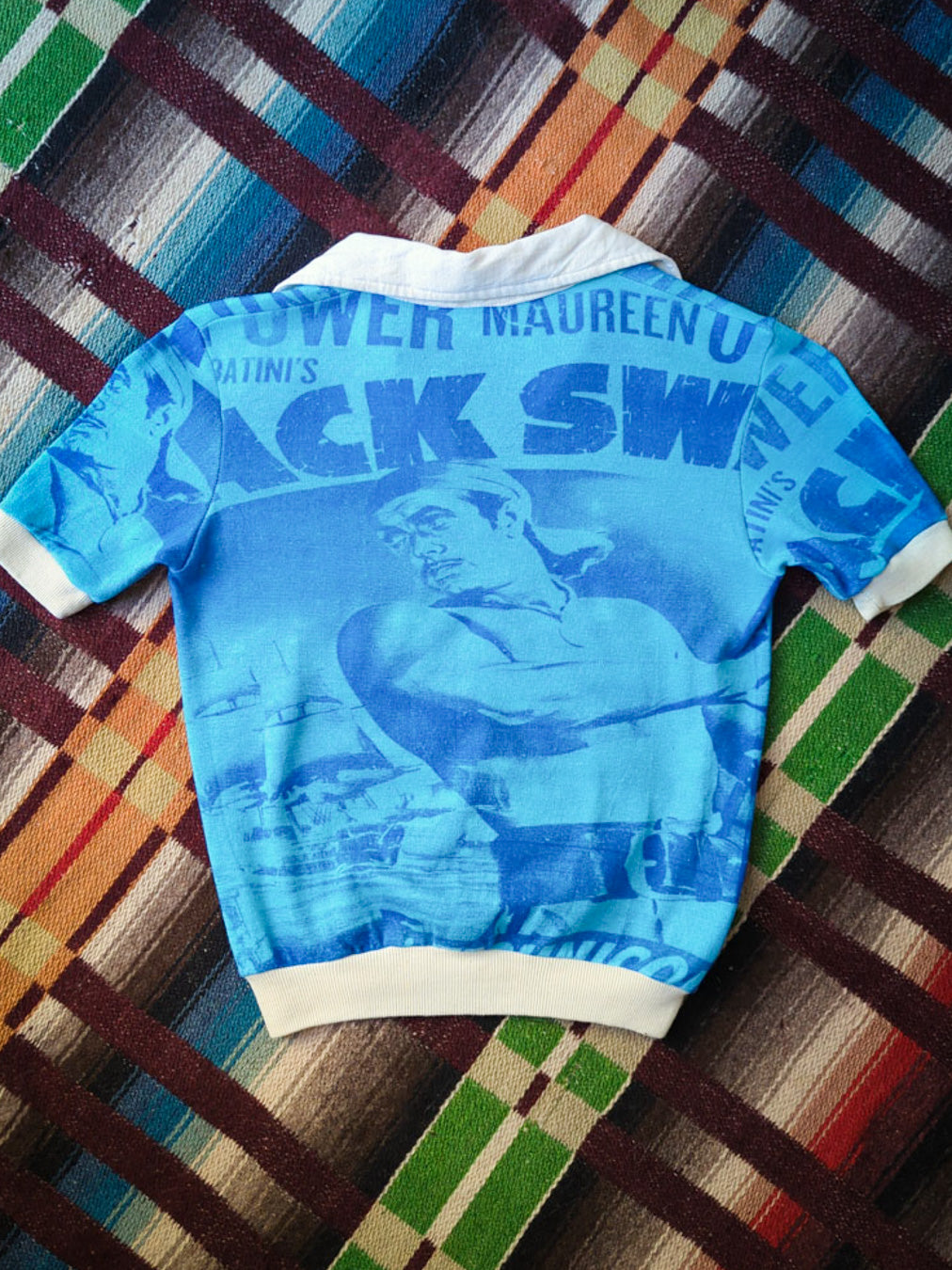 70s Movie Poster Print Cotton Crop Top / XS-S