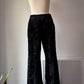 70s Furry Black Faux Fur Flare Pants / S