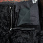 70s Furry Black Faux Fur Flare Pants / S