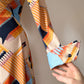 70s Novelty Pencils Pop Art Print Jersey Wrap Dress / M-L