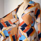 70s Novelty Pencils Pop Art Print Jersey Wrap Dress / M-L