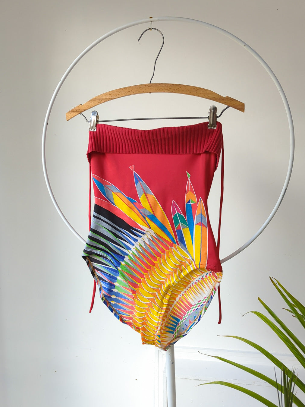 70s Italian Halter Swimsuit / S