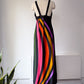 70s Tori Richard Rainbow Maxi Dress / L