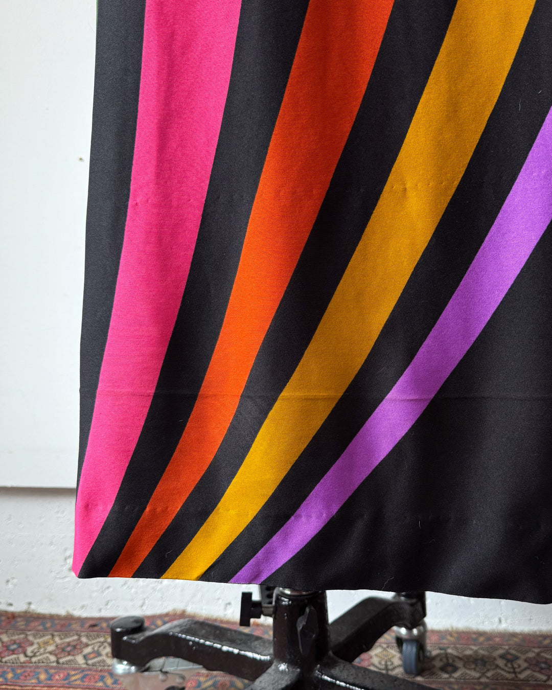 70s Tori Richard Rainbow Maxi Dress / L