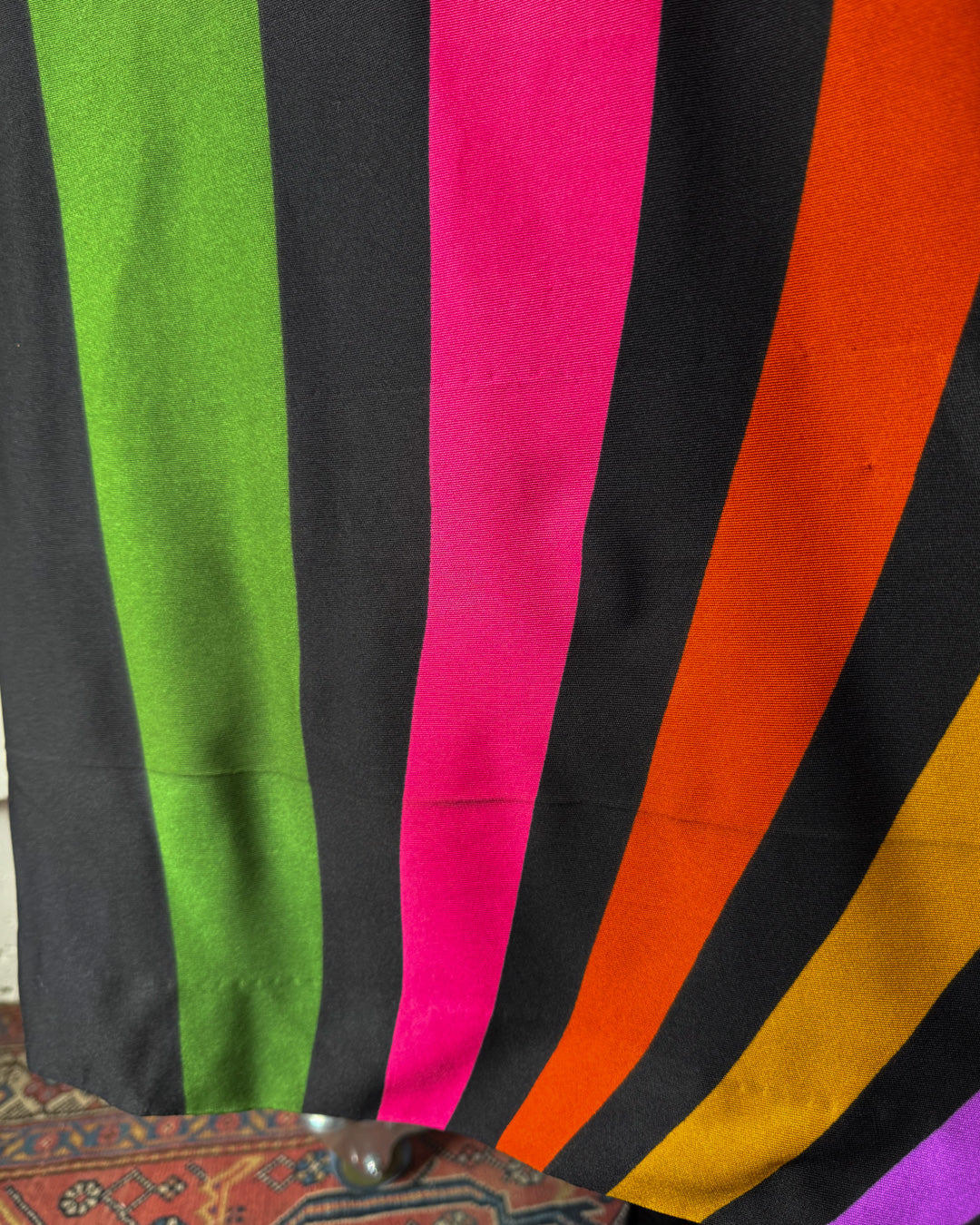 70s Tori Richard Rainbow Maxi Dress / L