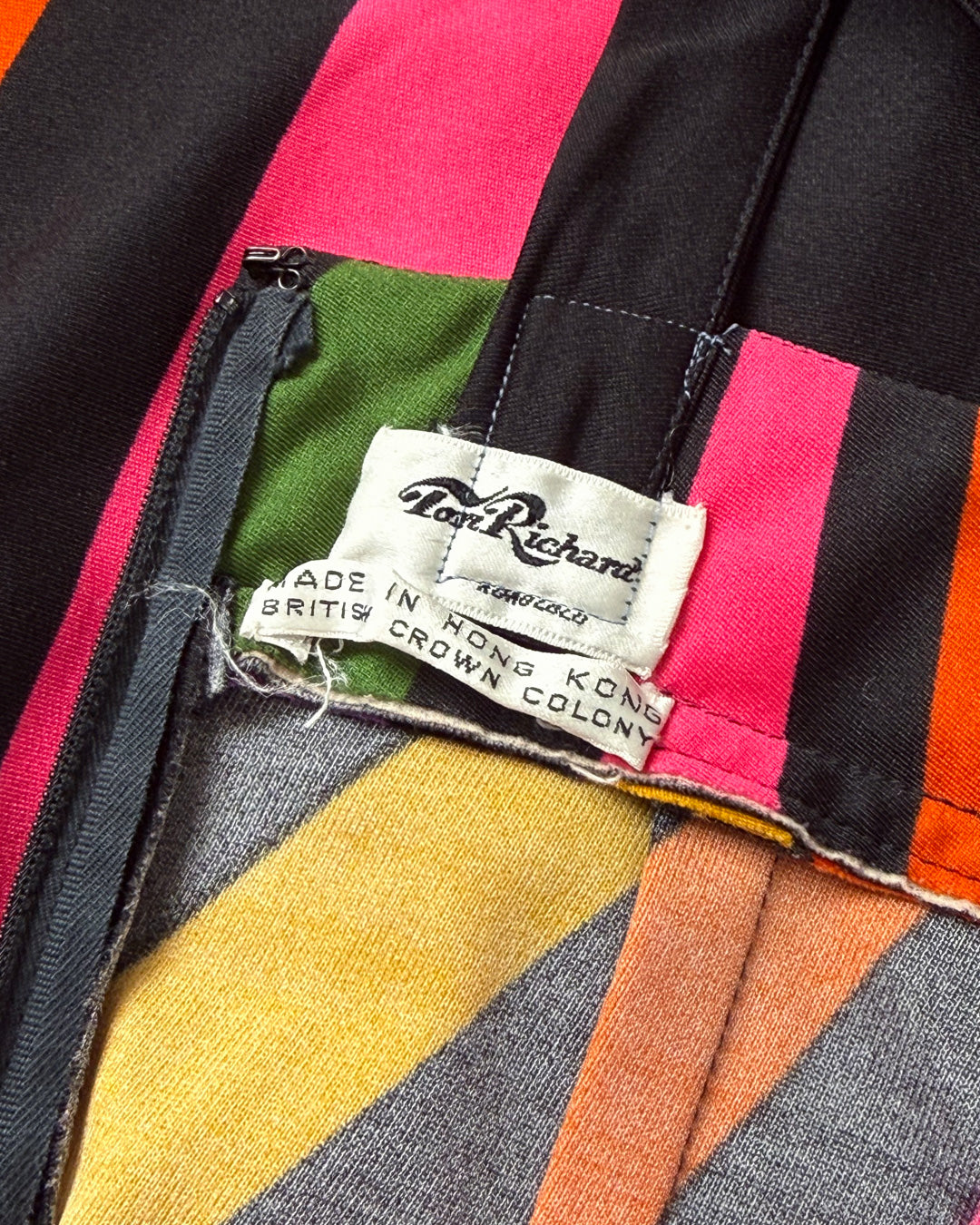 70s Tori Richard Rainbow Maxi Dress / L