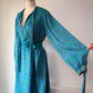 70s Treacy Lowe Novelty Print Animals Silk Dress / S-M
