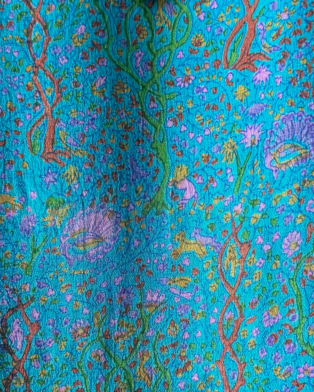 70s Treacy Lowe Novelty Print Animals Silk Dress / S-M