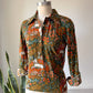 70s Unicorn in Captivity Novelty Print Shirt / M