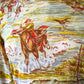 70s Novelty Western Horses & Cowboys Print Long Sleeve Top / M