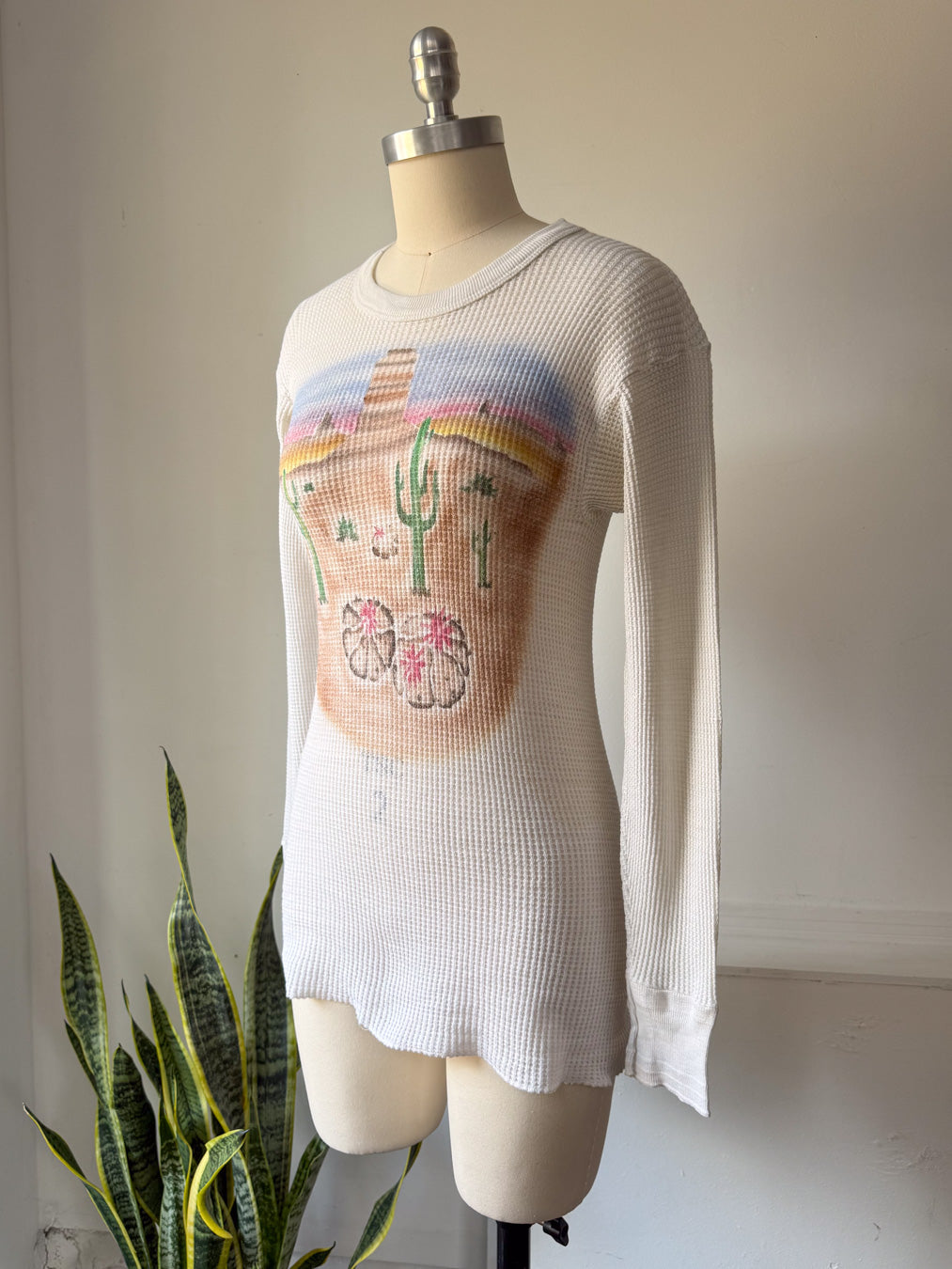 70s Air Brushed Thermal Top / S-M