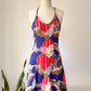 70s Deco Lady Novelty Halter Mini Dress / S