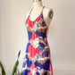 70s Deco Lady Novelty Halter Mini Dress / S