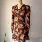 70s Novelty People Knit Dress / S