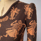70s Novelty People Knit Dress / S