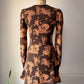 70s Novelty People Knit Dress / S