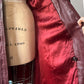 70s Burgundy Red Leather Hooded Long Belted Jacket / S