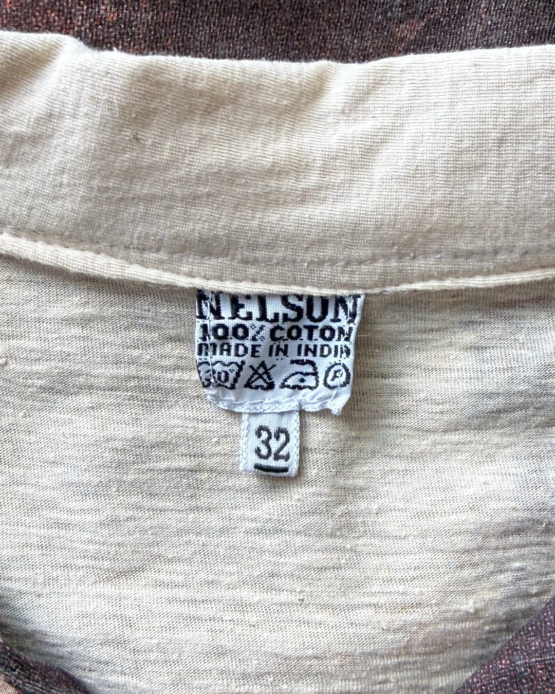 70s Novelty Print Cotton Polo Tee / XS-S