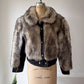 70s Faux Fur & Suede Cropped Jacket / M