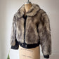 70s Faux Fur & Suede Cropped Jacket / M