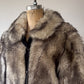 70s Faux Fur & Suede Cropped Jacket / M