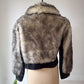 70s Faux Fur & Suede Cropped Jacket / M