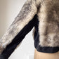 70s Faux Fur & Suede Cropped Jacket / M