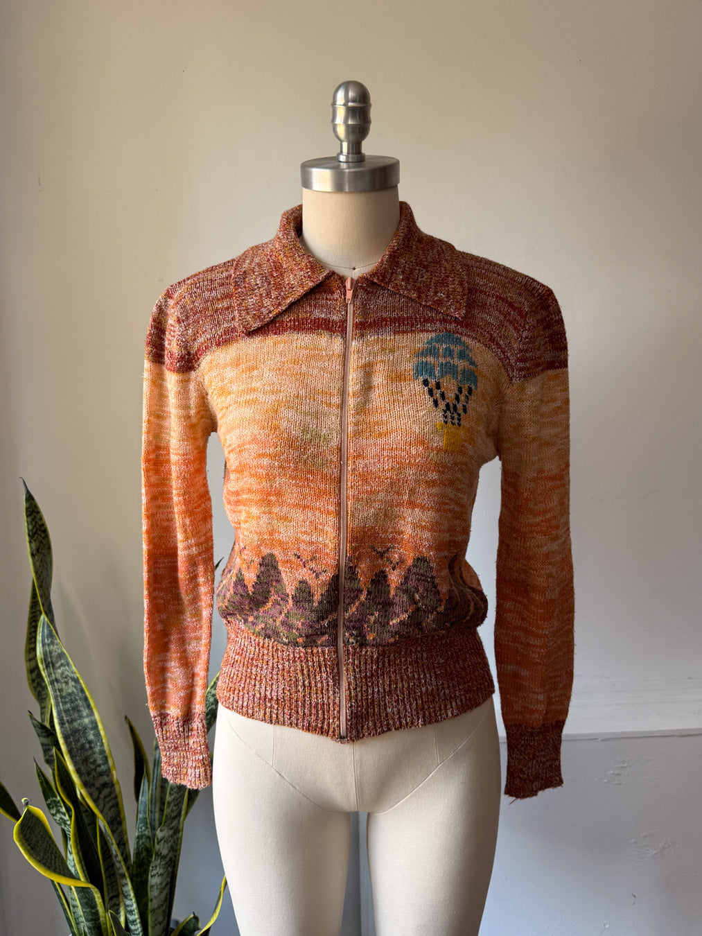 70s Novelty Hot Air Balloon Sweater / S