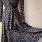 70s Navy Blue Printed Shirt Dress / S