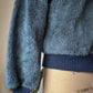 70s Fuzzy Blue Gray Faux Fur Jacket / M