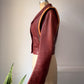 70s Futuristic Cropped Brick Red Leather Jacket / XS-S