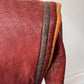 70s Futuristic Cropped Brick Red Leather Jacket / XS-S