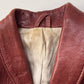 70s Futuristic Cropped Brick Red Leather Jacket / XS-S
