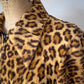 70s Leopard Print Faux Fur Cropped Jacket / S-M