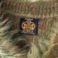 70s Shaggy Green Mohair V-Neck Sweater / S-M
