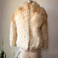70s Natural Curly Mongolian Lamb Fur Jacket / S