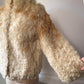 70s Natural Curly Mongolian Lamb Fur Jacket / S