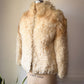 70s Natural Curly Mongolian Lamb Fur Jacket / S