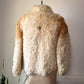 70s Natural Curly Mongolian Lamb Fur Jacket / S
