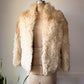 70s Natural Curly Mongolian Lamb Fur Jacket / S