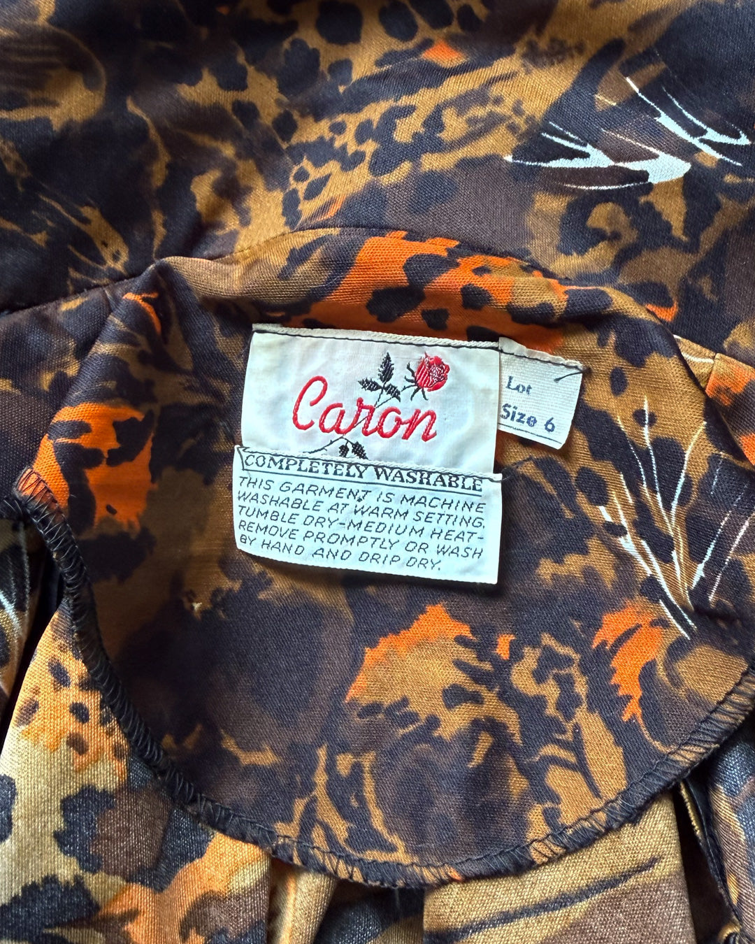 70s Jungle Cat Novelty Print Cropped Tie Top / S