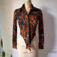 70s Jungle Cat Novelty Print Cropped Tie Top / S