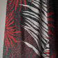 70s Silver Metallic Lurex Palm Leaf Print Maxi Dress / S