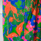 70s Colorful Floral Print Halter Dress / S