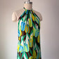 70s Neon Tulips Halter Dress / S-M