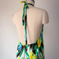 70s Neon Tulips Halter Dress / S-M