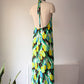 70s Neon Tulips Halter Dress / S-M